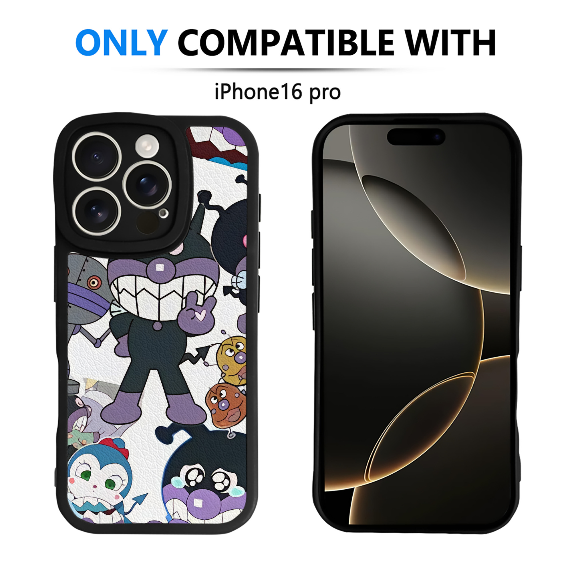 （画像用） アンパンマン Anpanman 【iPhone 16シリーズ対応】シリコンスマホケース（レザー調） 材質：シリコン